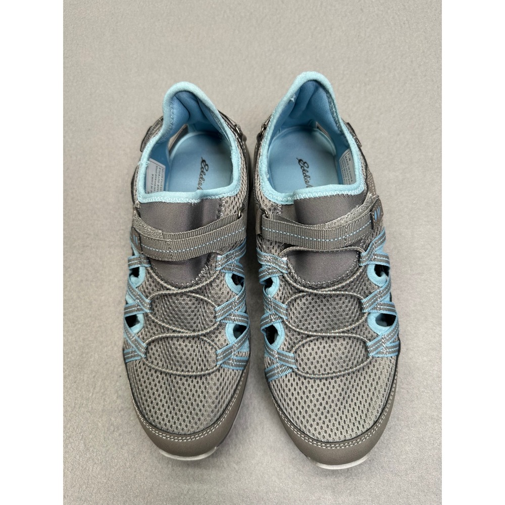 Eddie Bauer Hybrid Sutton Womens 7.5 M Gray Blue Mesh Hiking Water Shoes Sandals